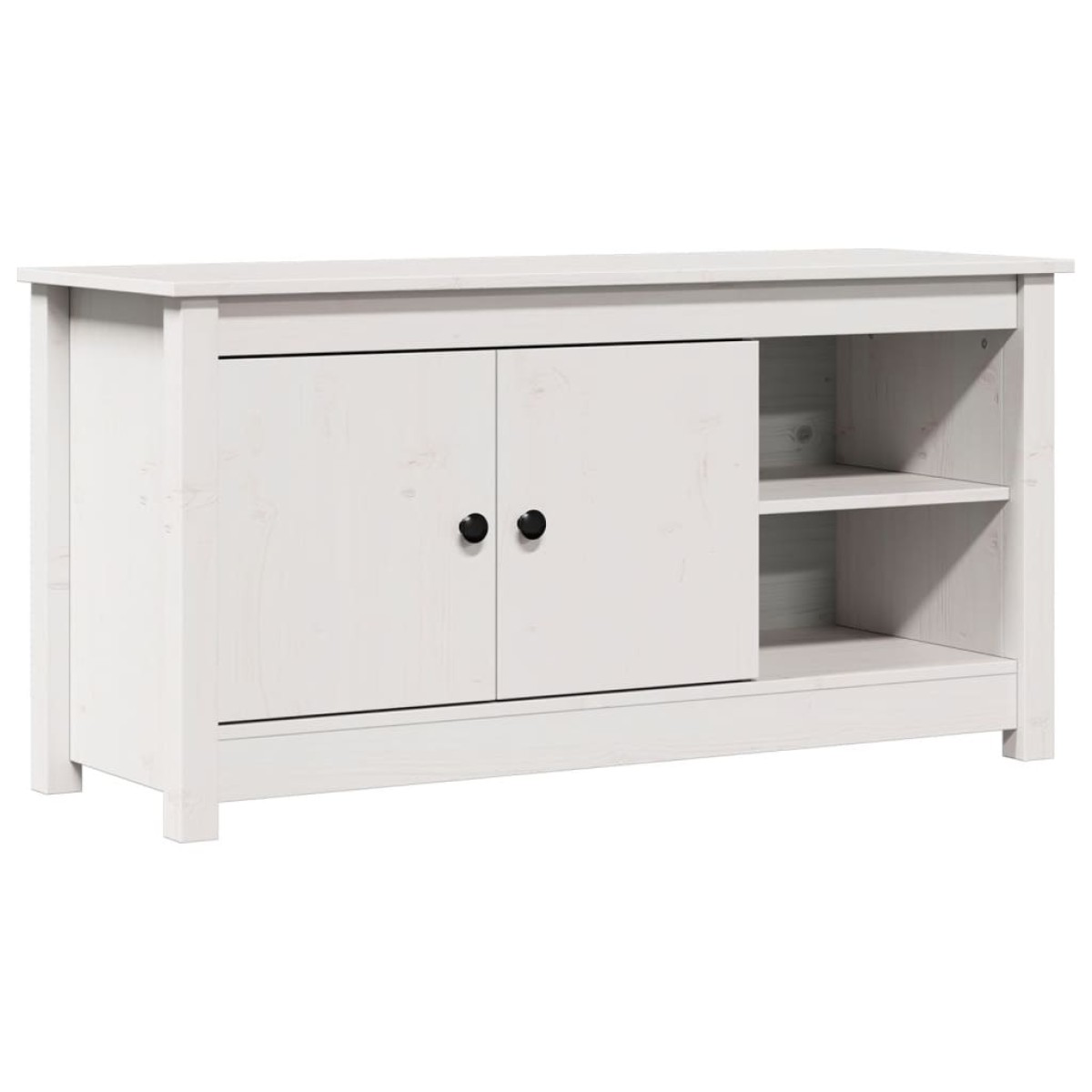 vidaXL Έπιπλο Τηλεόρασης Λευκό 103x36,5x52 εκ. από Μασίφ Ξύλο Πεύκου