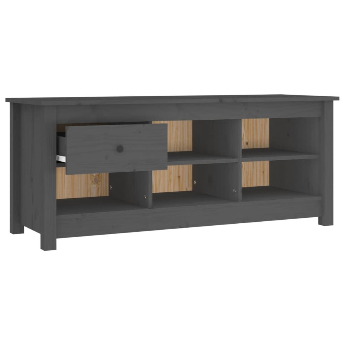 vidaXL Παπουτσοθήκη Γκρί 110 x 38 x 45,5 εκ. από Μασίφ Ξύλο Πεύκου