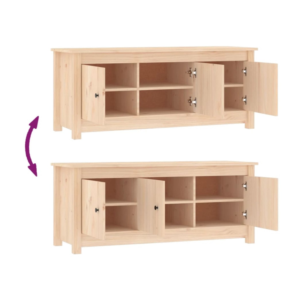 vidaXL Παπουτσοθήκη 110 x 38 x 45,5 εκ. από Μασίφ Ξύλο Πεύκου