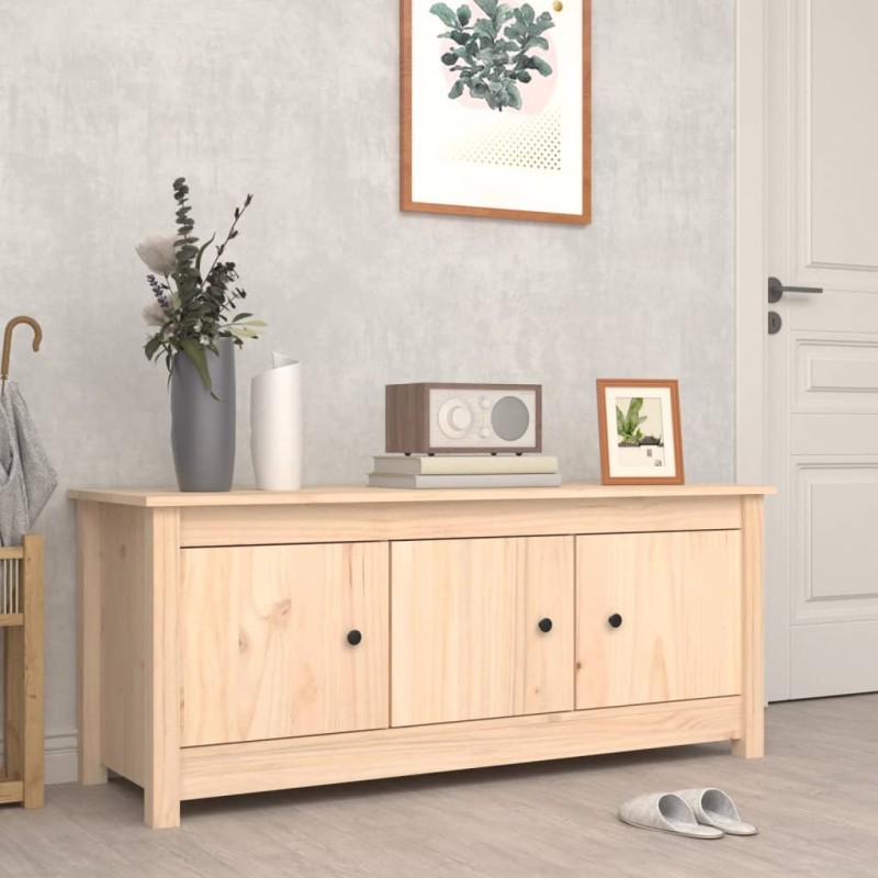 vidaXL Παπουτσοθήκη 110 x 38 x 45,5 εκ. από Μασίφ Ξύλο Πεύκου