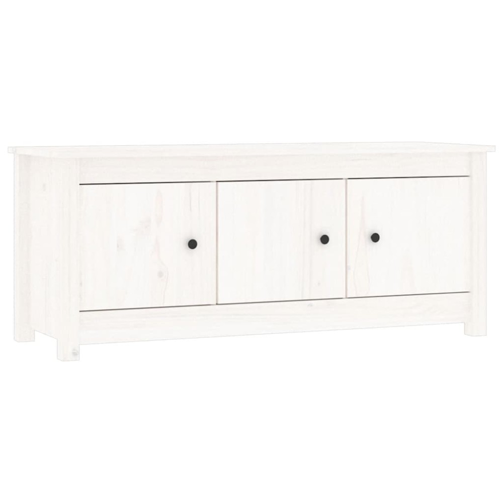vidaXL Παπουτσοθήκη Λευκή 110 x 38 x 45,5 εκ. από Μασίφ Ξύλο Πεύκου