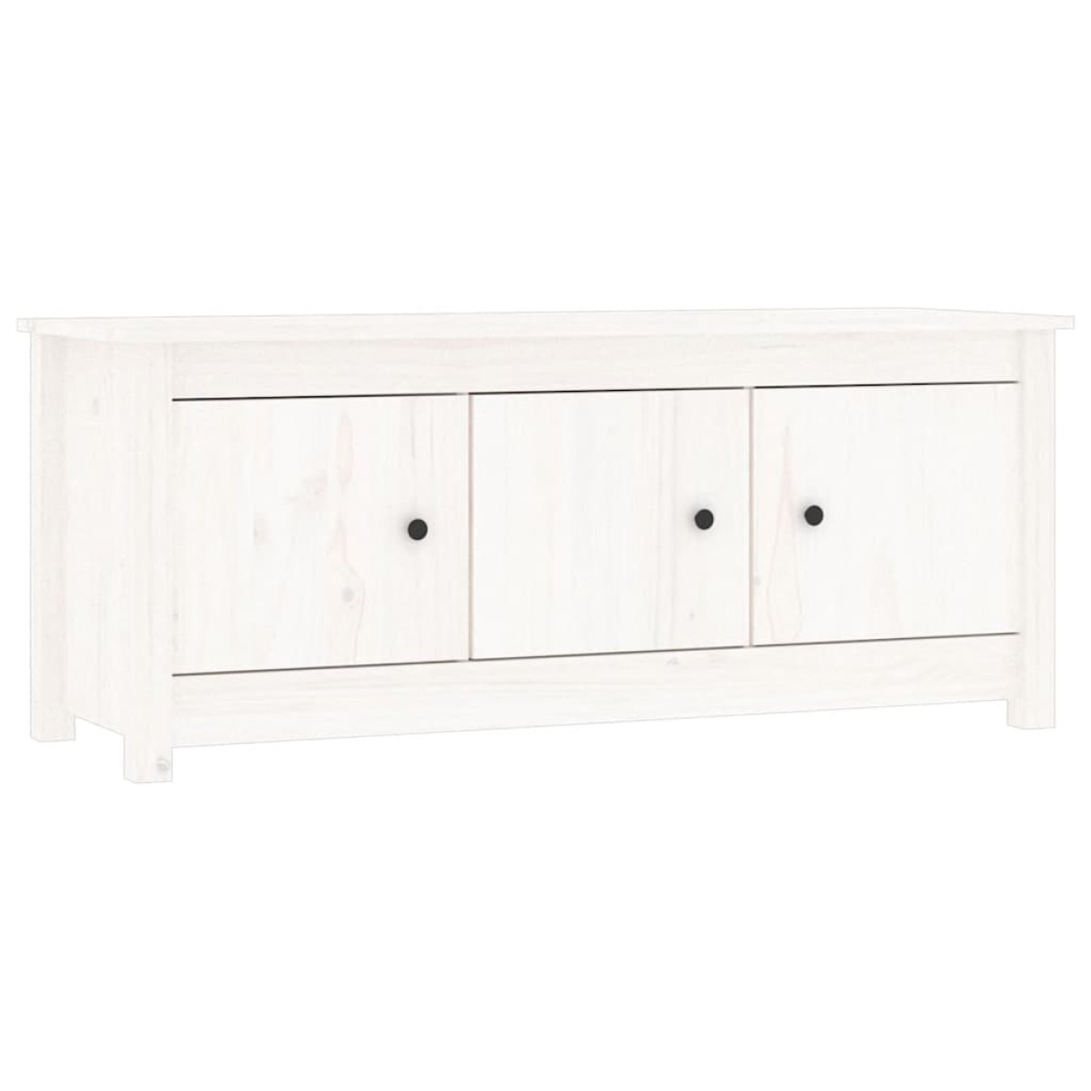 vidaXL Παπουτσοθήκη Λευκή 110 x 38 x 45,5 εκ. από Μασίφ Ξύλο Πεύκου
