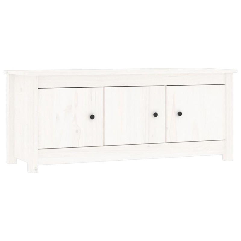 vidaXL Παπουτσοθήκη Λευκή 110 x 38 x 45,5 εκ. από Μασίφ Ξύλο Πεύκου