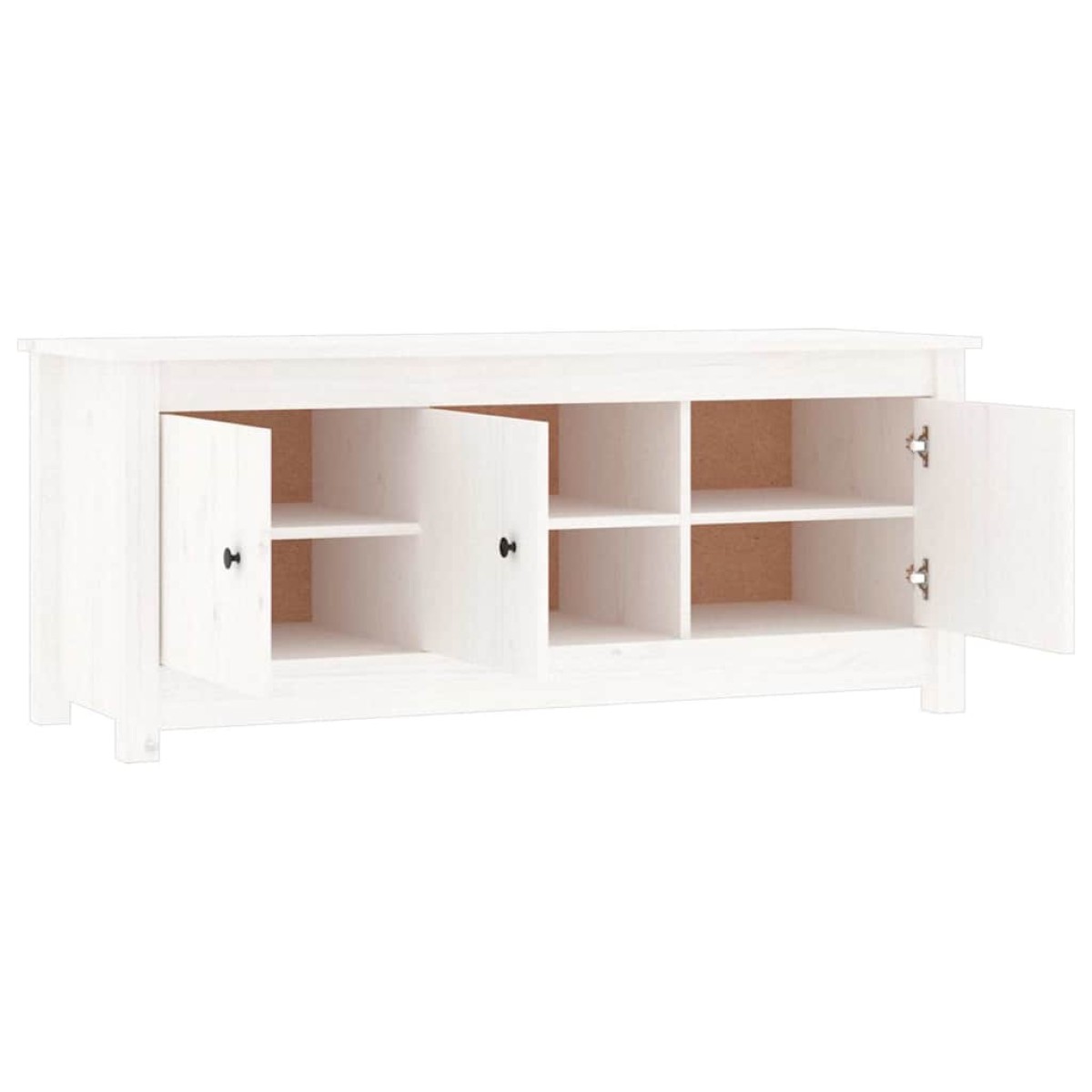 vidaXL Παπουτσοθήκη Λευκή 110 x 38 x 45,5 εκ. από Μασίφ Ξύλο Πεύκου