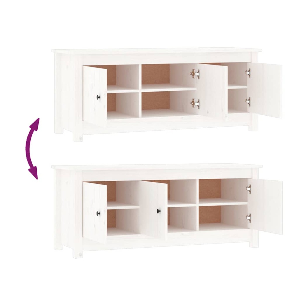 vidaXL Παπουτσοθήκη Λευκή 110 x 38 x 45,5 εκ. από Μασίφ Ξύλο Πεύκου