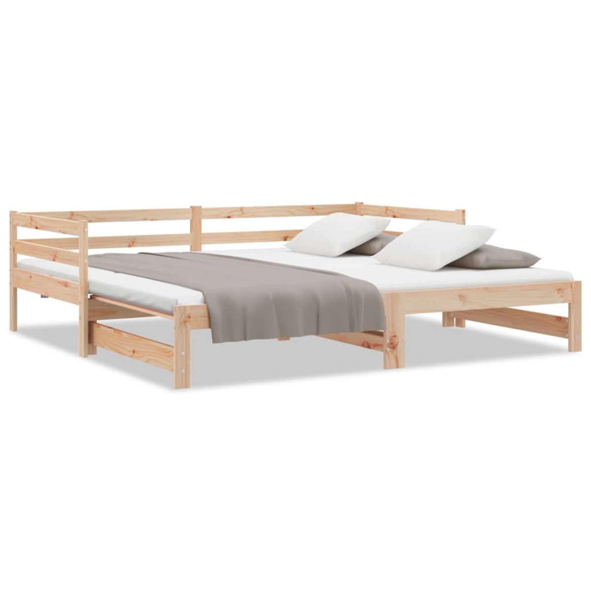 vidaXL Καναπές Κρεβάτι Συρόμενος 2x(90x190) εκ. Μασίφ Ξύλο Πεύκου