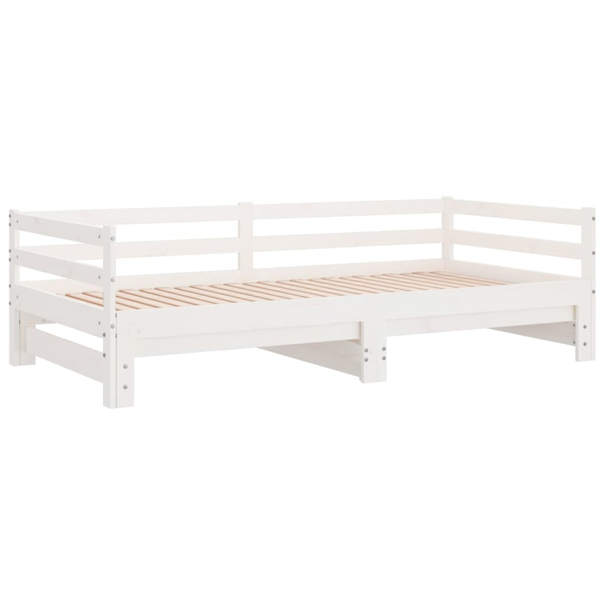 vidaXL Καναπές Κρεβάτι Συρόμενος Λευκός 2x(90x190) εκ. από Μασίφ Πεύκο