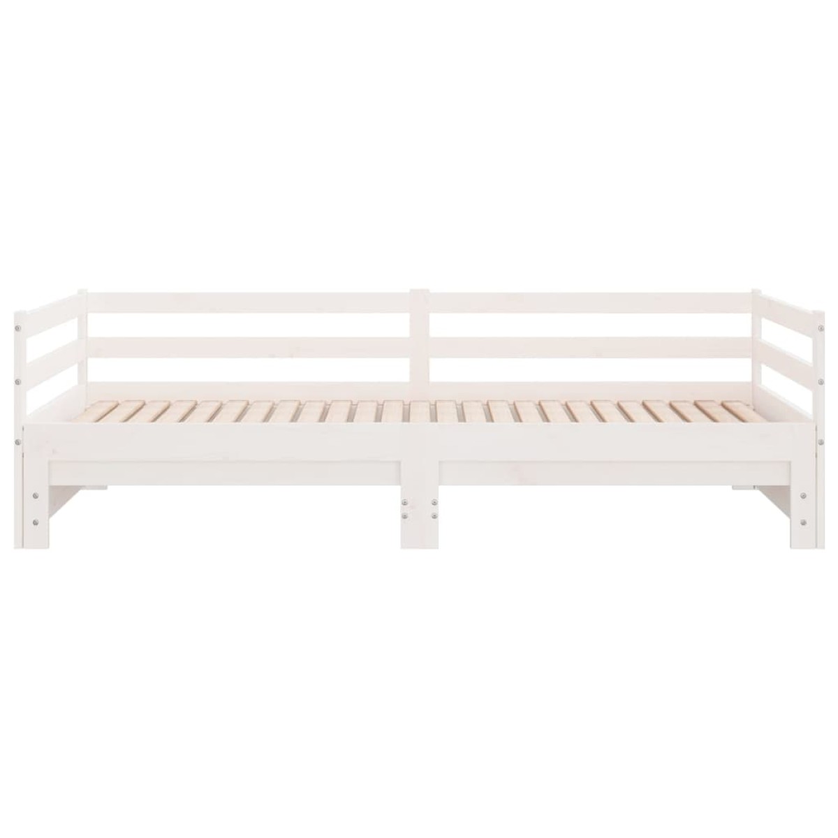 vidaXL Καναπές Κρεβάτι Συρόμενος Λευκός 2x(90x190) εκ. από Μασίφ Πεύκο