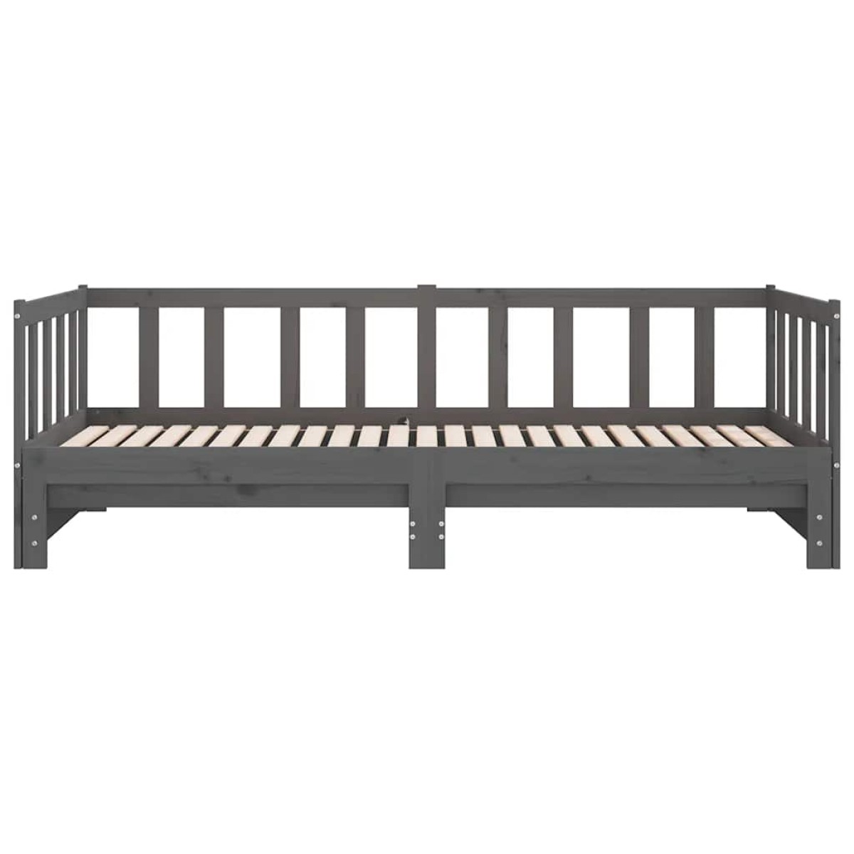 vidaXL Καναπές Κρεβάτι Συρόμενος Γκρι 2x(90x190) εκ. Μασίφ Ξύλο Πεύκου