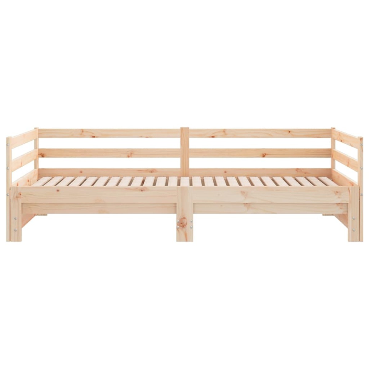 vidaXL Καναπές Κρεβάτι Συρόμενος 2x(80x200) εκ. από Μασίφ Ξύλο Πεύκου