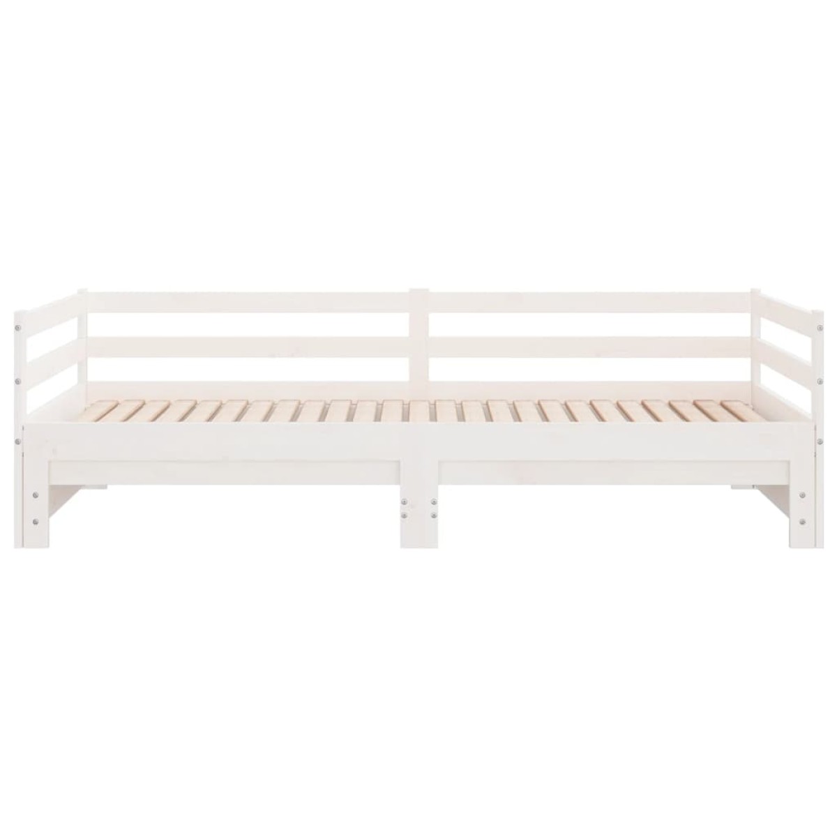 vidaXL Καναπές Κρεβάτι Συρόμενος Λευκός 2x(80x200) εκ. από Μασίφ Πεύκο