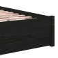 vidaXL Πλαίσιο Κρεβατιού Μαύρο 75 x 190εκ. από Μασίφ Ξύλο Small Single