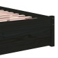 vidaXL Πλαίσιο Κρεβατιού Μαύρο 90 x 190 εκ. από Μασίφ Ξύλο Single