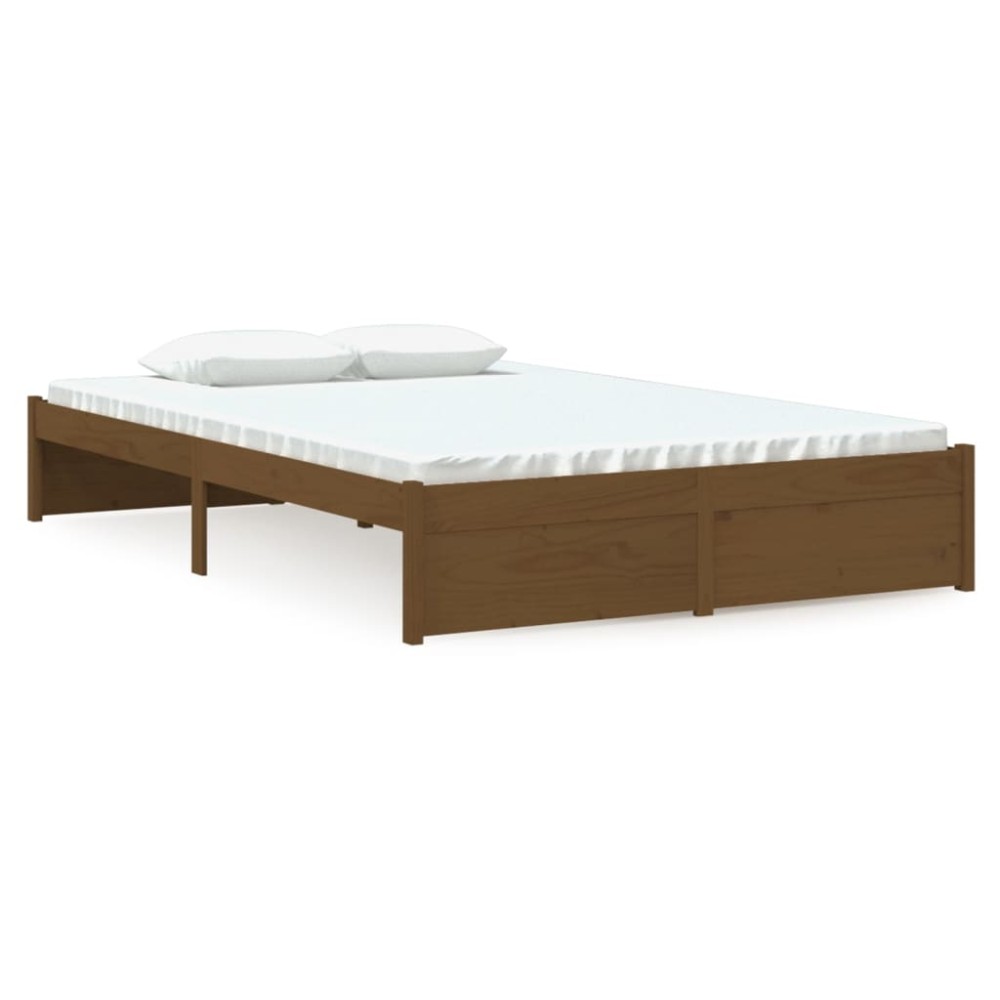 vidaXL Πλαίσιο Κρεβατιού Μελί 120x190 εκ. Μασίφ Ξύλο Small Double