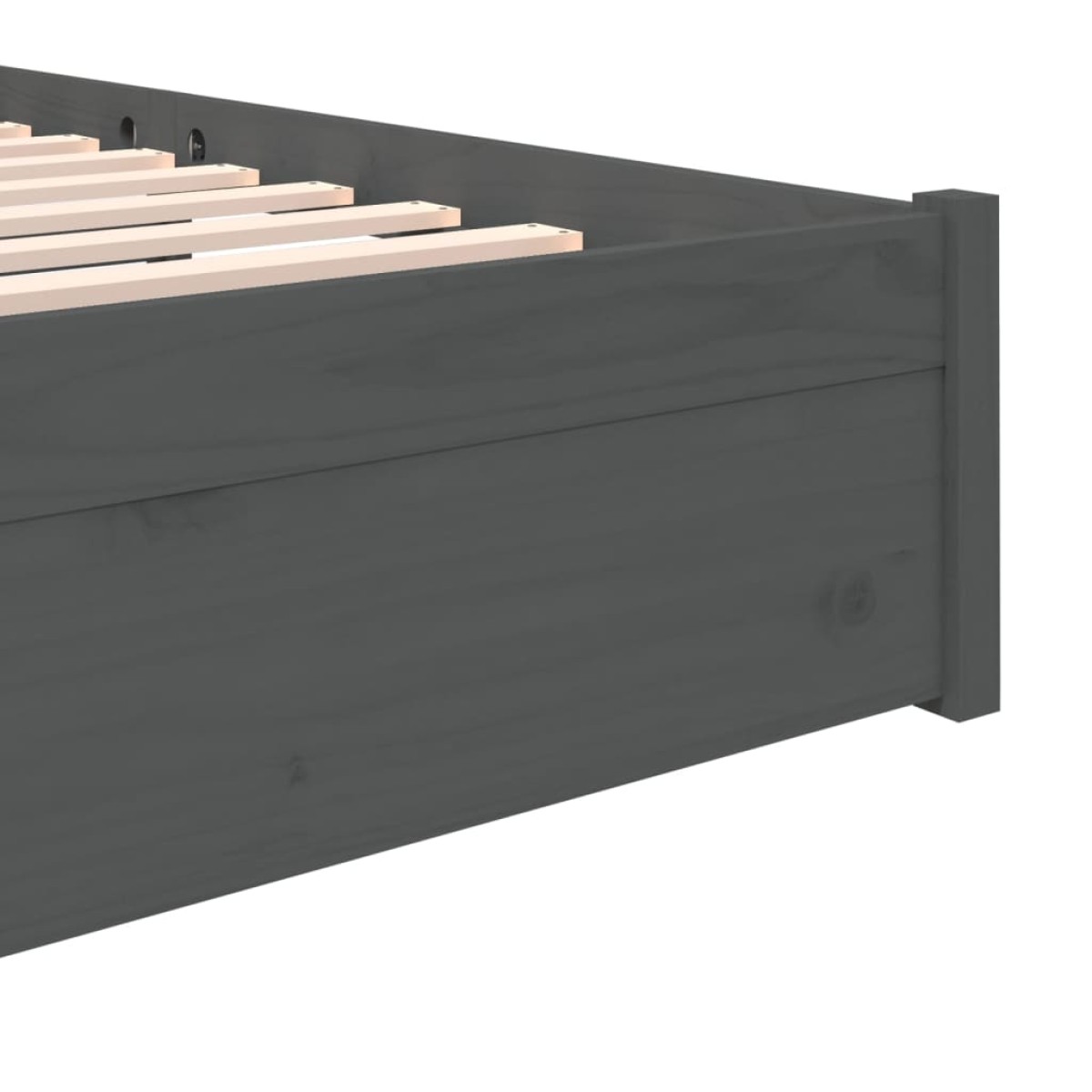vidaXL Πλαίσιο Κρεβατιού Γκρι 140 x 200 εκ. από Μασίφ Ξύλο