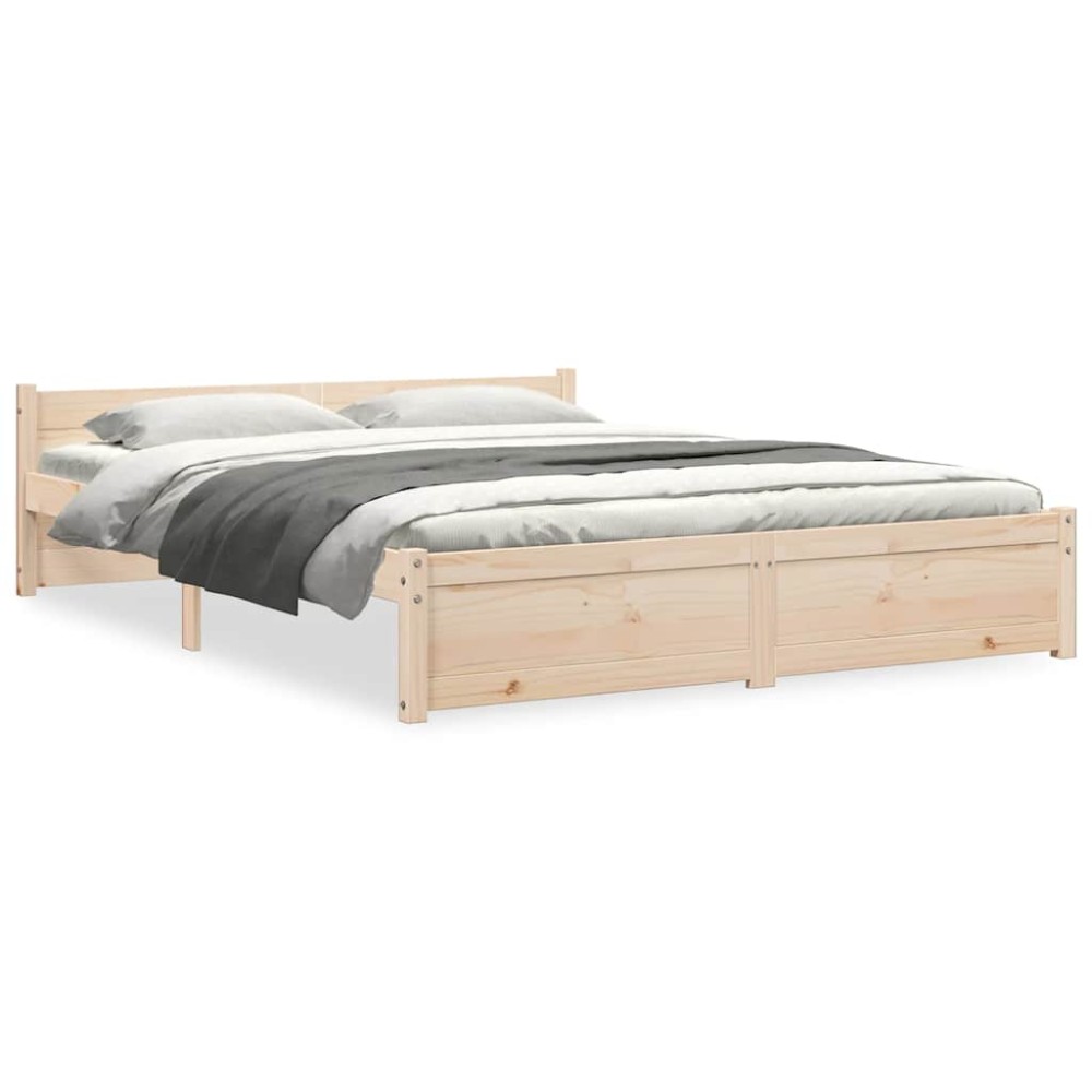 vidaXL Πλαίσιο Κρεβατιού 150 x 200 εκ. Μασίφ Ξύλο King Size