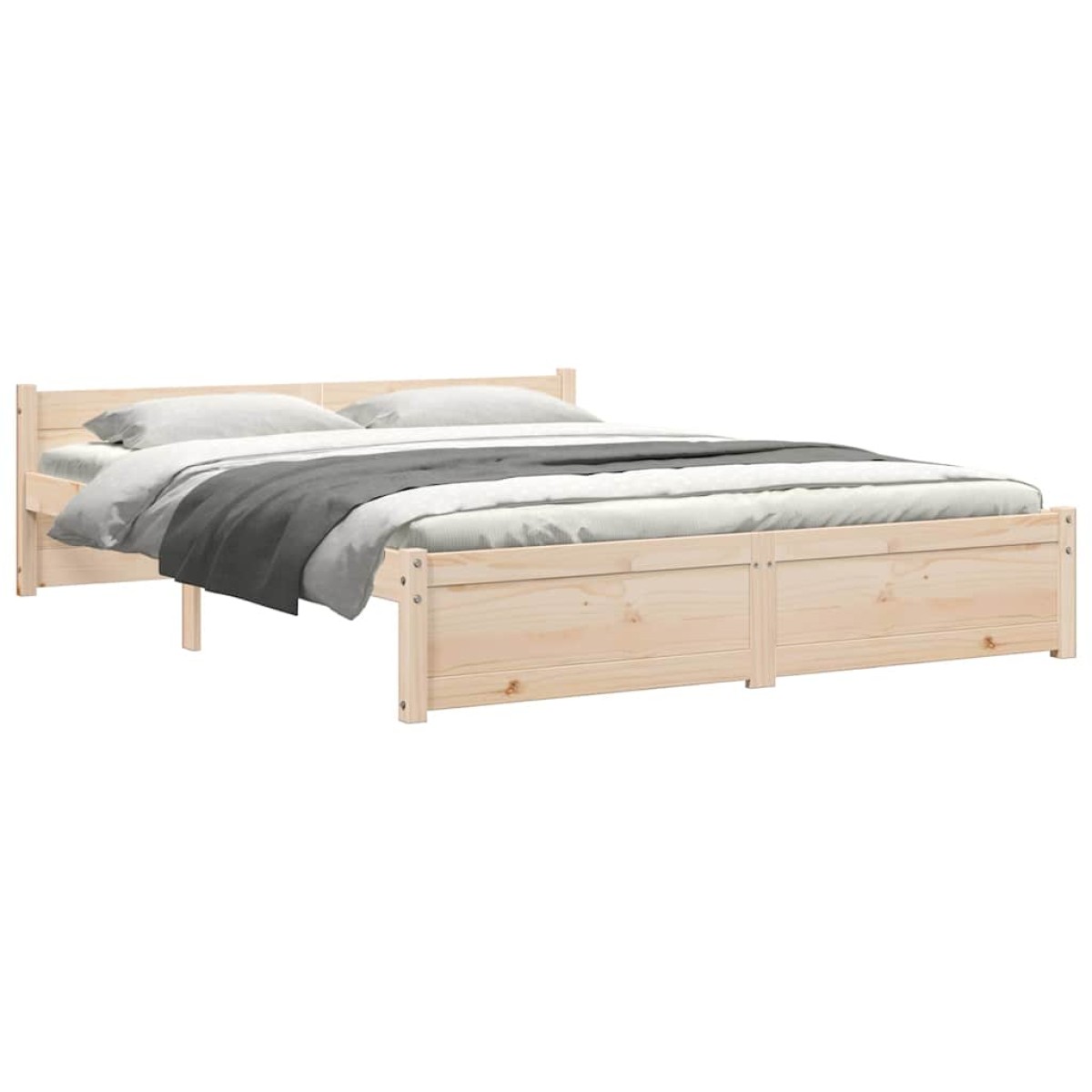 vidaXL Πλαίσιο Κρεβατιού 150 x 200 εκ. Μασίφ Ξύλο King Size