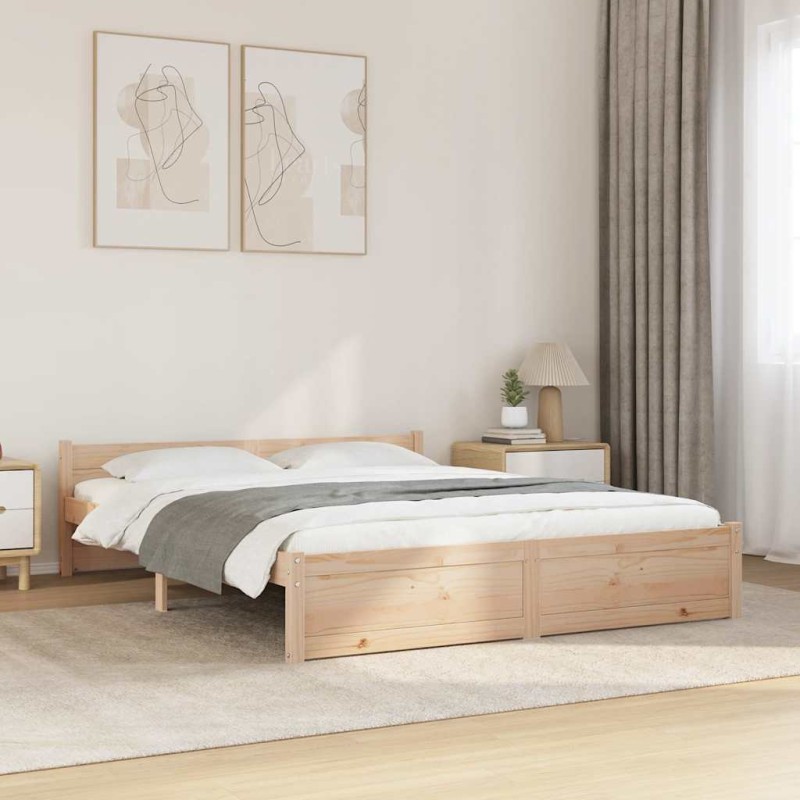 vidaXL Πλαίσιο Κρεβατιού 150 x 200 εκ. Μασίφ Ξύλο King Size