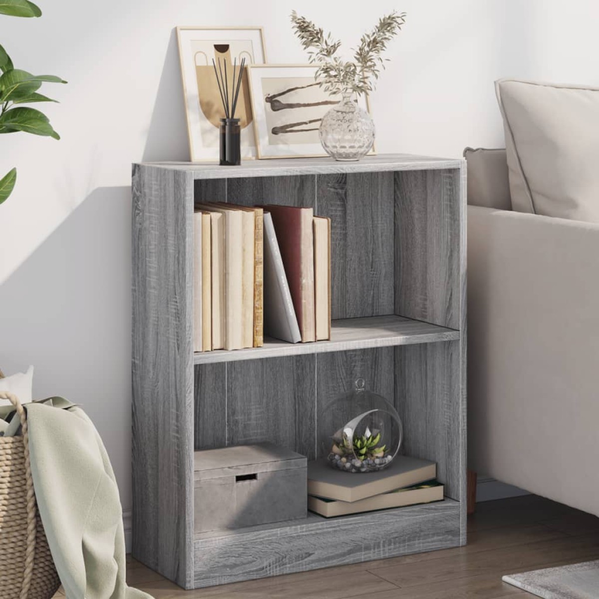 vidaXL Βιβλιοθήκη Γκρι Sonoma 60x24x74,5 εκ. από Επεξεργασμένο Ξύλο