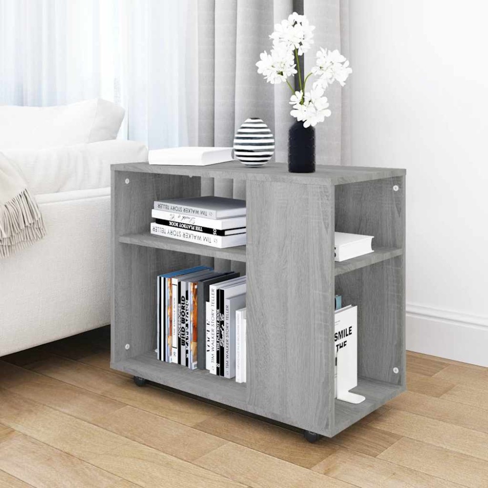 vidaXL Τραπέζι Βοηθητικό Γκρι Sonoma 70x35x60,5 εκ. Επεξεργασμένο Ξύλο