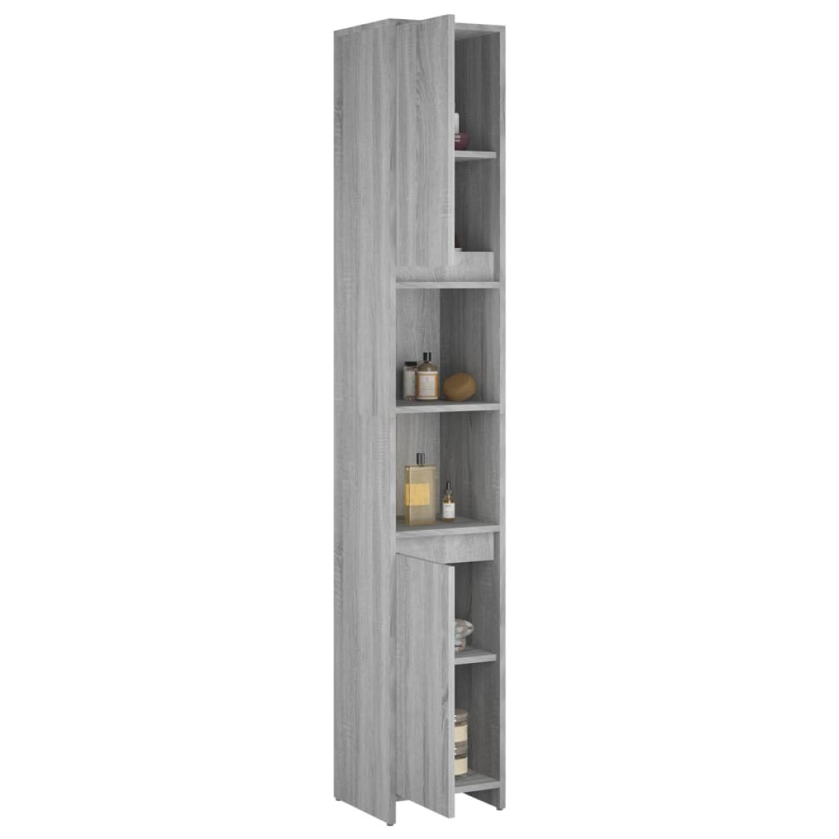 vidaXL Ντουλάπι Μπάνιου Γκρι Sonoma 30x30x183,5 εκ. Επεξεργασμένο Ξύλο