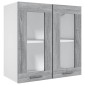 vidaXL Κρεμαστό Ντουλάπι Γυάλινο Γκρι Sonoma 60x31x60 εκ. Επεξ. Ξύλο