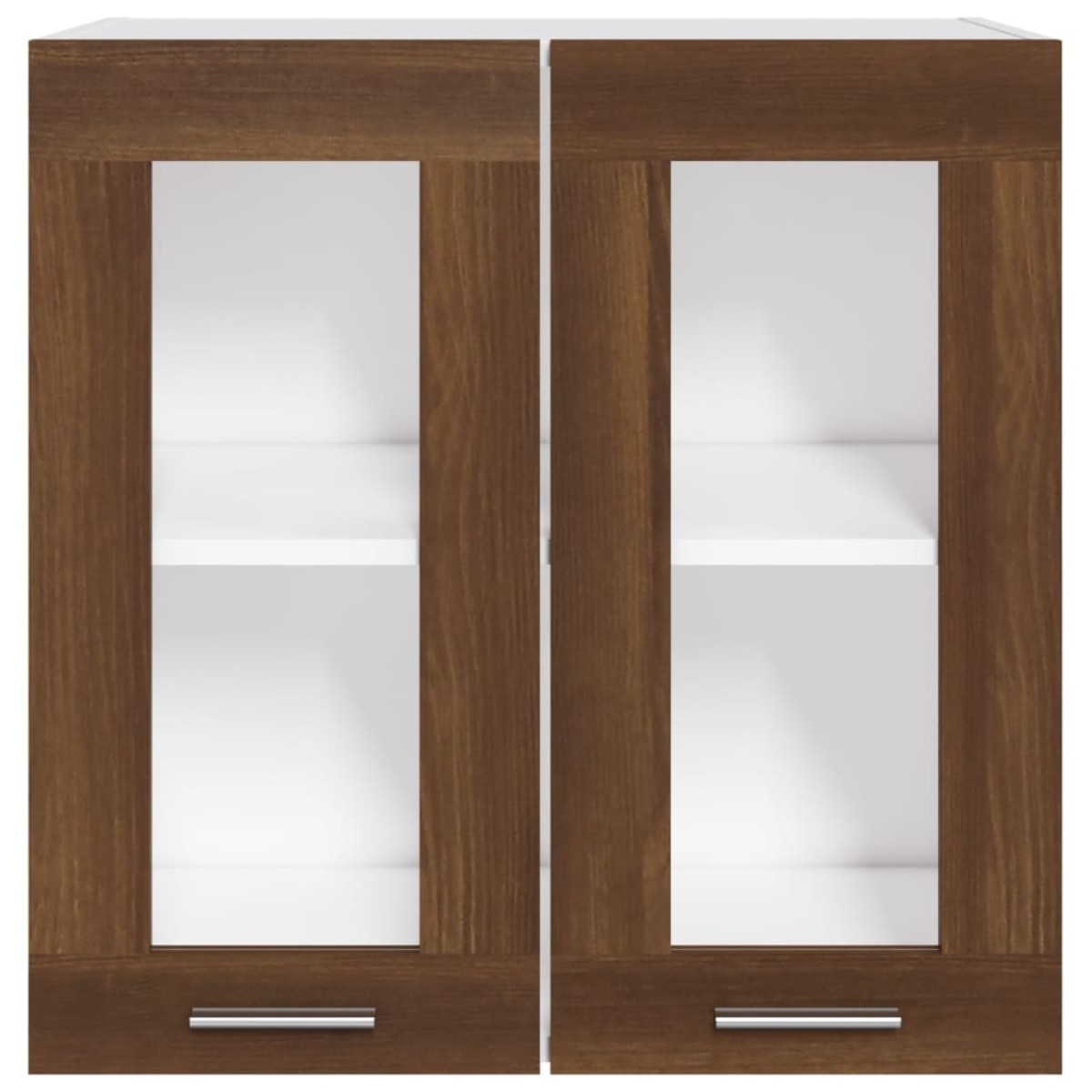 vidaXL Κρεμαστό Ντουλάπι Γυάλινο Καφέ Δρυς 60x31x60 εκ. Επεξεργ. Ξύλο