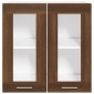 vidaXL Κρεμαστό Ντουλάπι Γυάλινο Καφέ Δρυς 60x31x60 εκ. Επεξεργ. Ξύλο