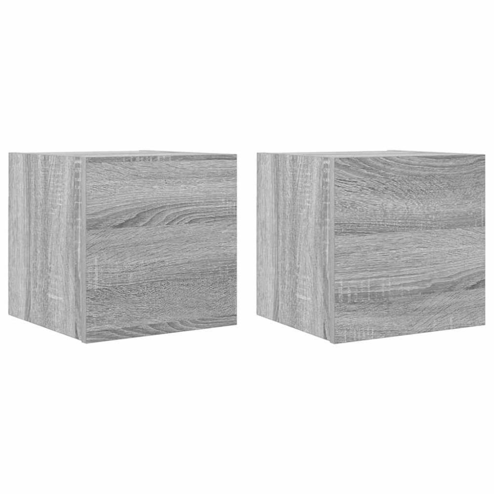 vidaXL Έπιπλα Τηλεόρασης Επιτοίχια 2 τεμ. Γκρι Sonoma 30,5x30x30 εκ.