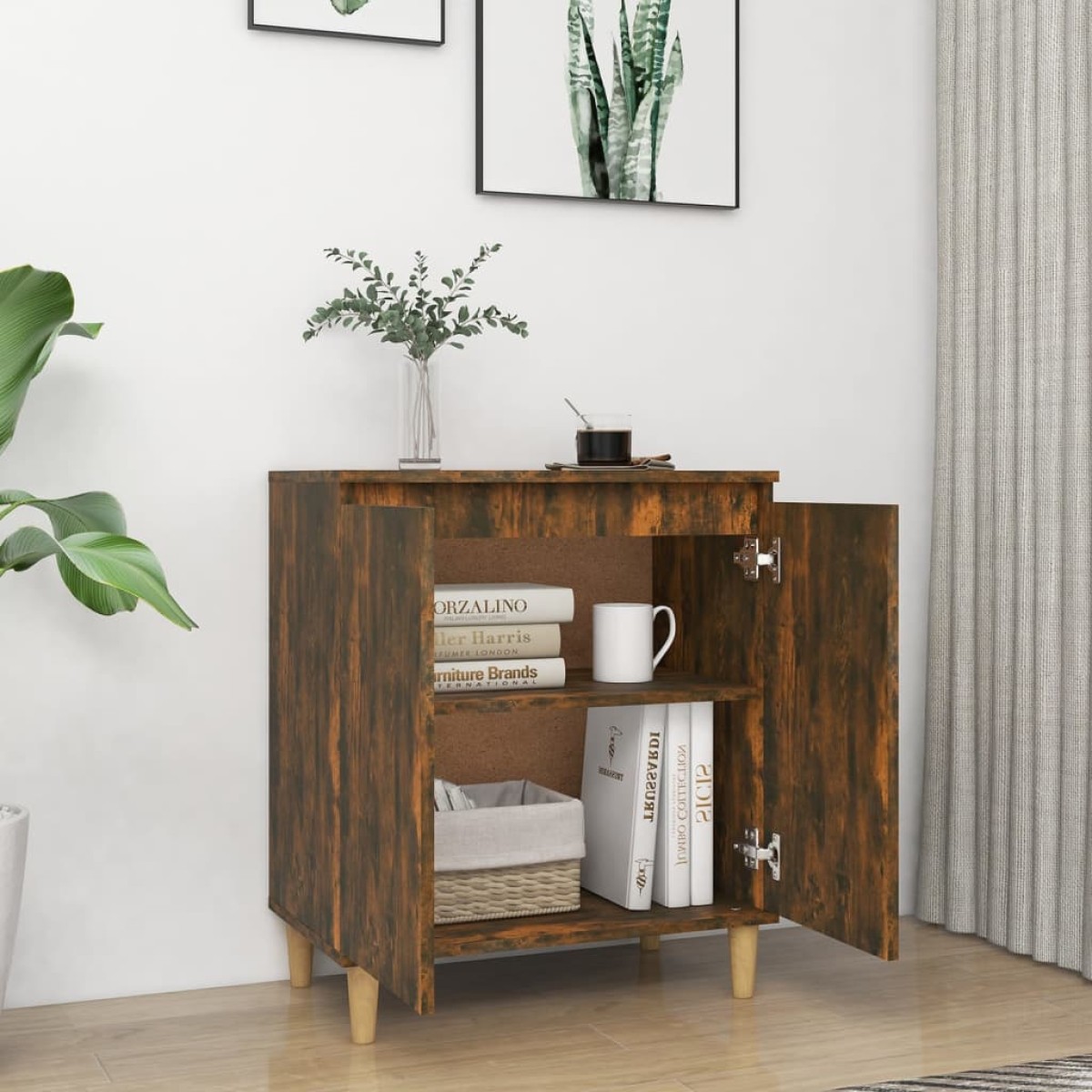 vidaXL Ντουλάπι Καπνιστή Δρυς 60 x 35 x 70 εκ. Επεξεργασμένο Ξύλο