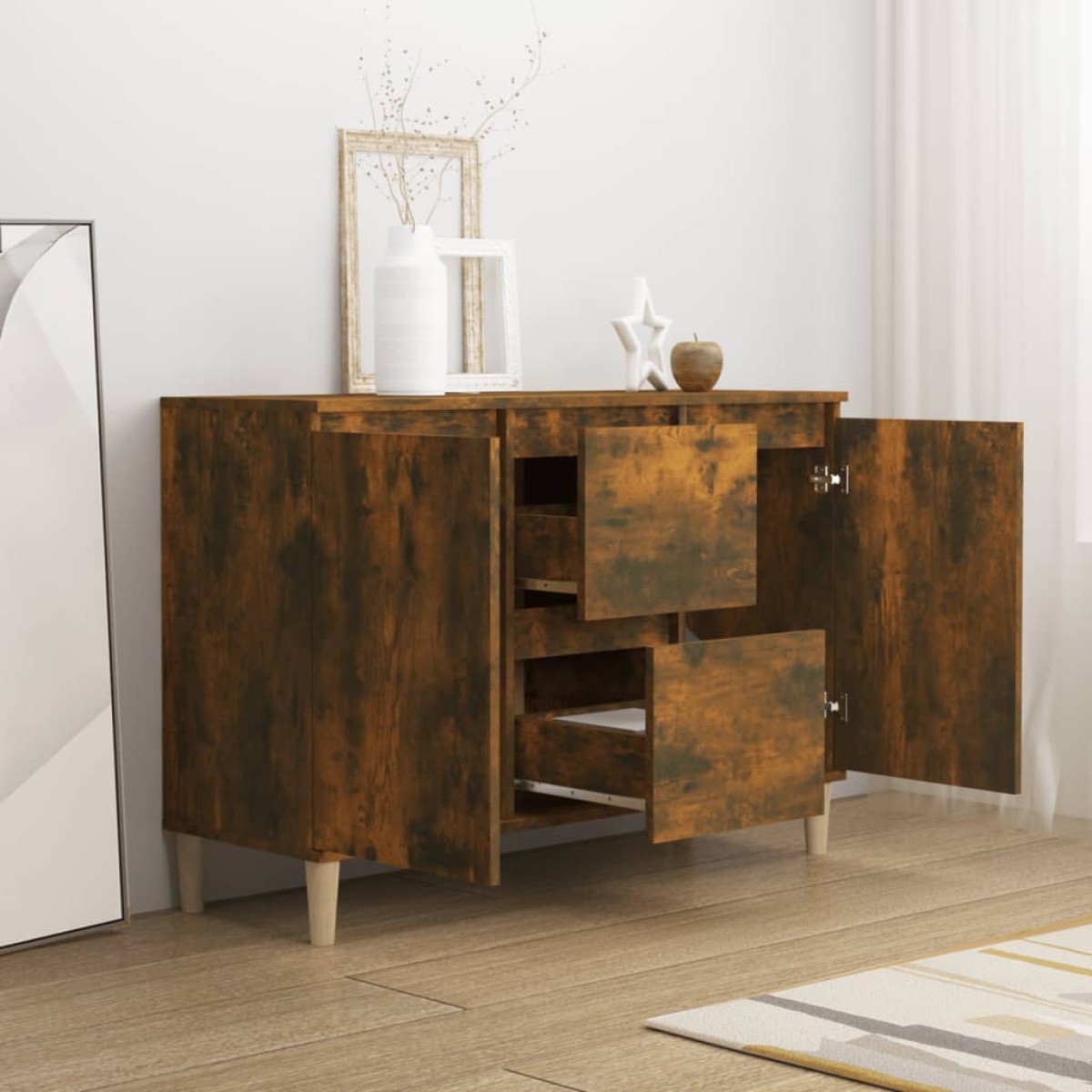 vidaXL Μπουφές Καπνιστή Δρυς 103,5 x 35 x 70 εκ. Επεξεργασμένο Ξύλο