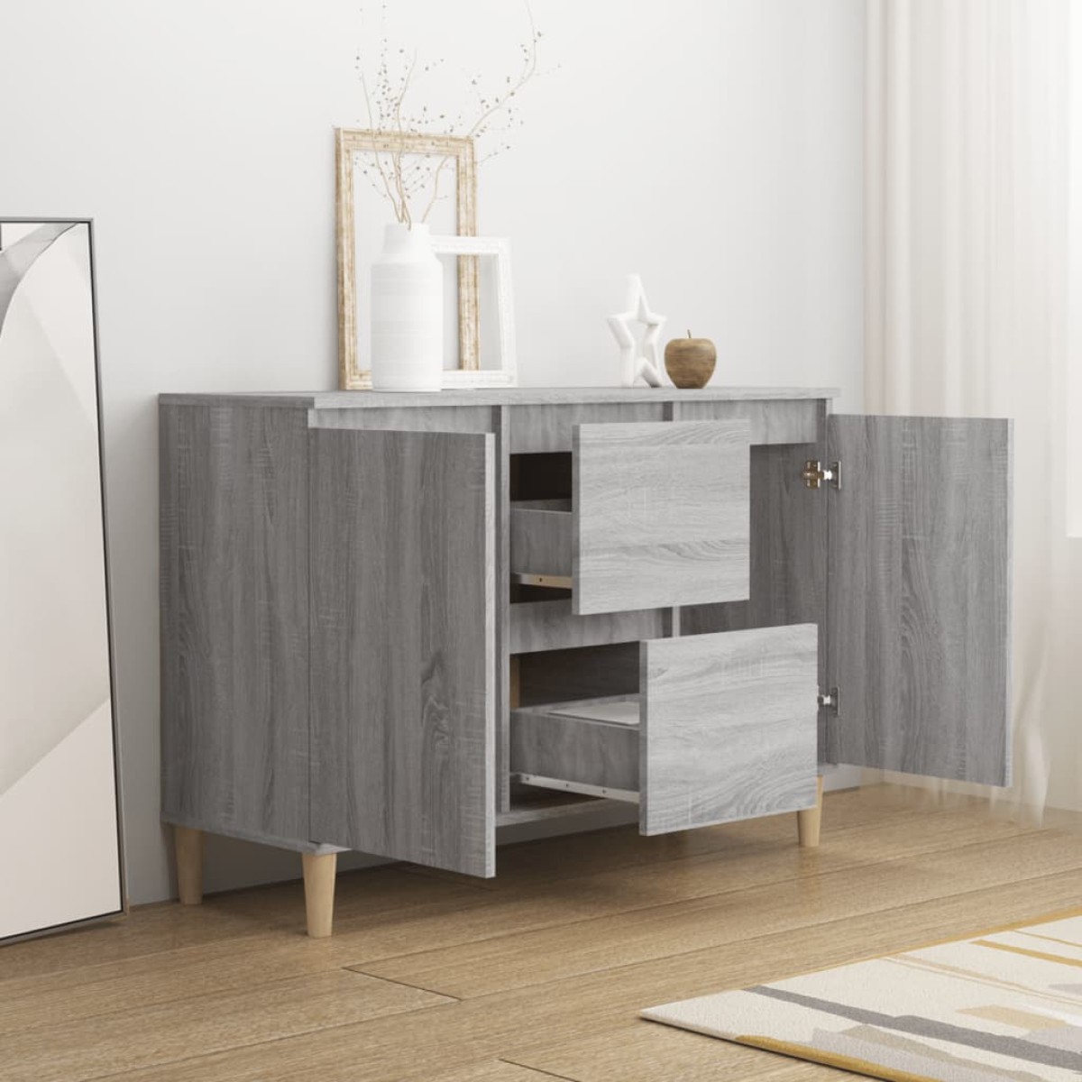 vidaXL Μπουφές Γκρι Sonoma 103,5x35x70 εκ. από Επεξεργασμένο Ξύλο