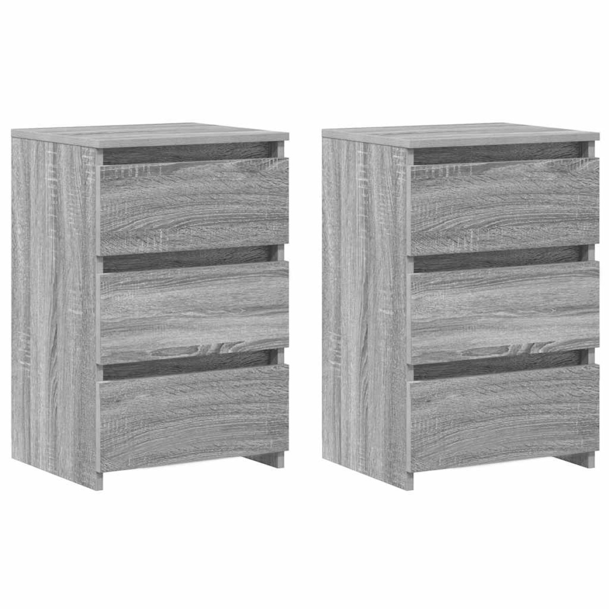 vidaXL Κομοδίνα 2 τεμ. Γκρι Sonoma 40x35x62,5 εκ. Επεξεργασμένο Ξύλο