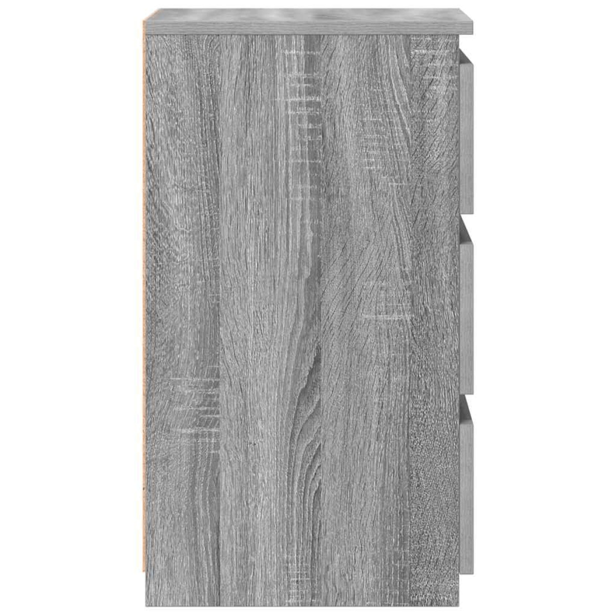 vidaXL Κομοδίνα 2 τεμ. Γκρι Sonoma 40x35x62,5 εκ. Επεξεργασμένο Ξύλο