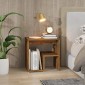 vidaXL Κομοδίνο Καπνιστή Δρυς 40x30x40 εκ. από Επεξεργασμένο Ξύλο