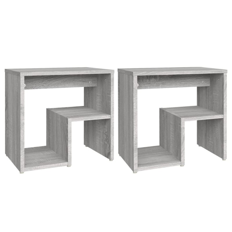 vidaXL Κομοδίνα 2 τεμ. Γκρι Sonoma 40x30x40 εκ. από Επεξεργασμένο Ξύλο