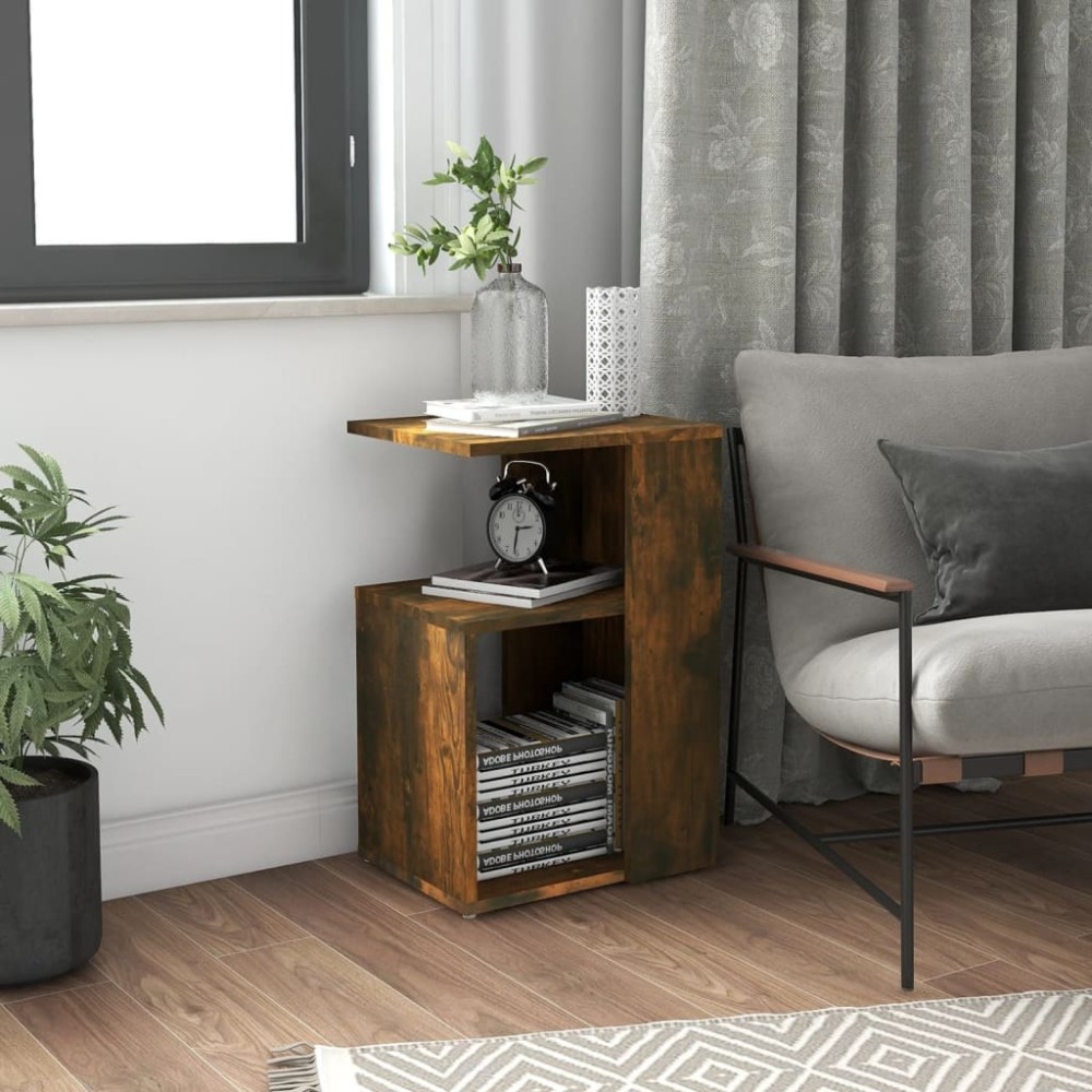 vidaXL Τραπέζι Βοηθητικό Καπνιστή Δρυς 36x30x56 εκ. Επεξεργασμένο Ξύλο