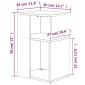 vidaXL Τραπέζι Βοηθητικό Γκρι Sonoma 36x30x56 εκ. Επεξεργασμένο Ξύλο
