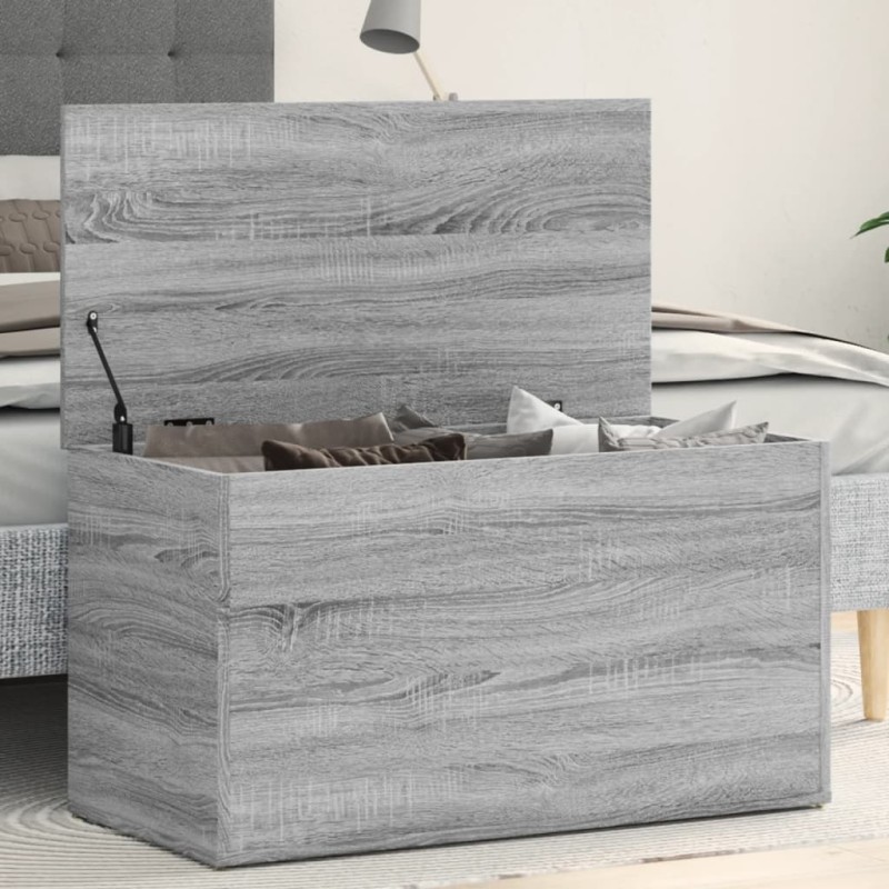 vidaXL Μπαούλο Αποθήκευσης Γκρι Sonoma 84x42x46 εκ. Επεξεργασμένο Ξύλο