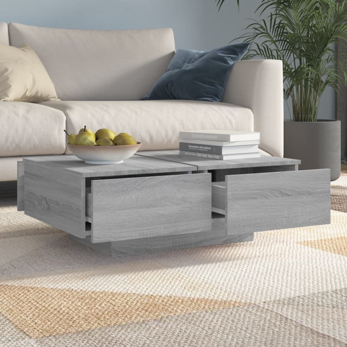 vidaXL Τραπεζάκι Σαλονιού Γκρι Sonoma 90x60x31 εκ. Επεξεργασμένο Ξύλο