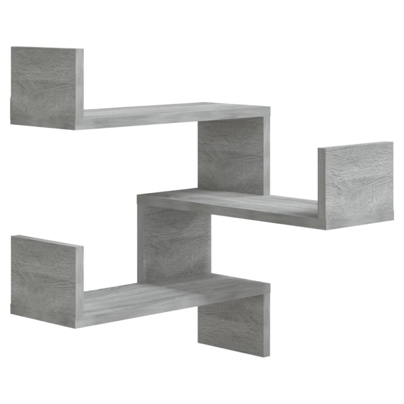 vidaXL Γωνιακή Ραφιέρα Τοίχου Γκρι Sonoma 40x40x50 εκ. Επεξεργ. Ξύλο