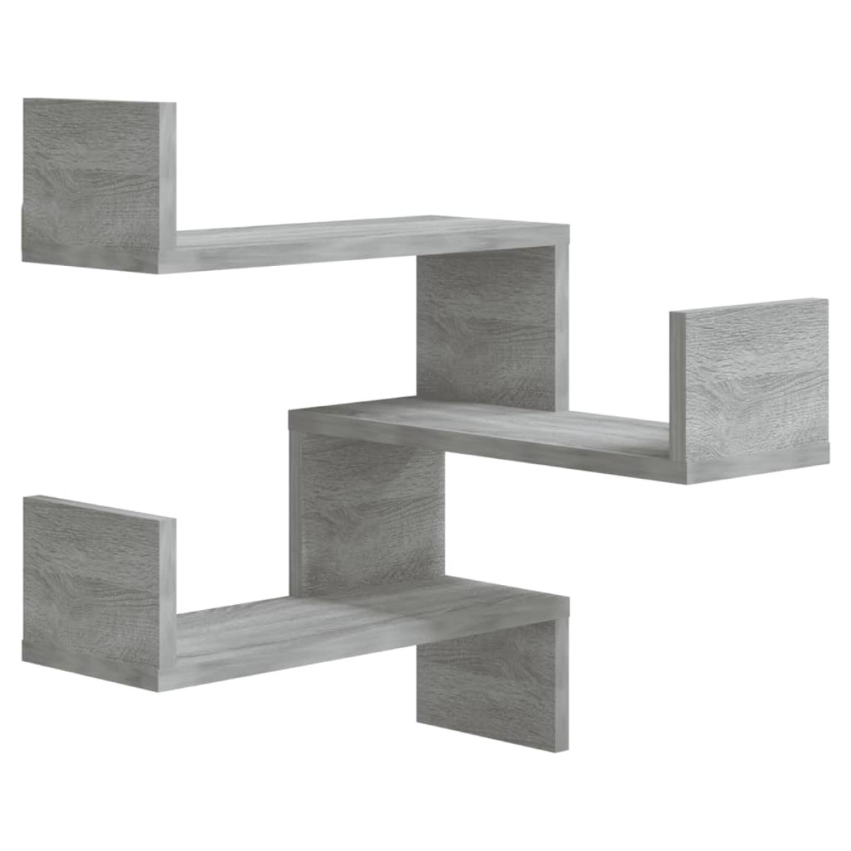vidaXL Γωνιακές Ραφιέρες Τοίχου 2 τεμ Γκρι Sonoma 40x40x50εκ Επ. Ξύλο