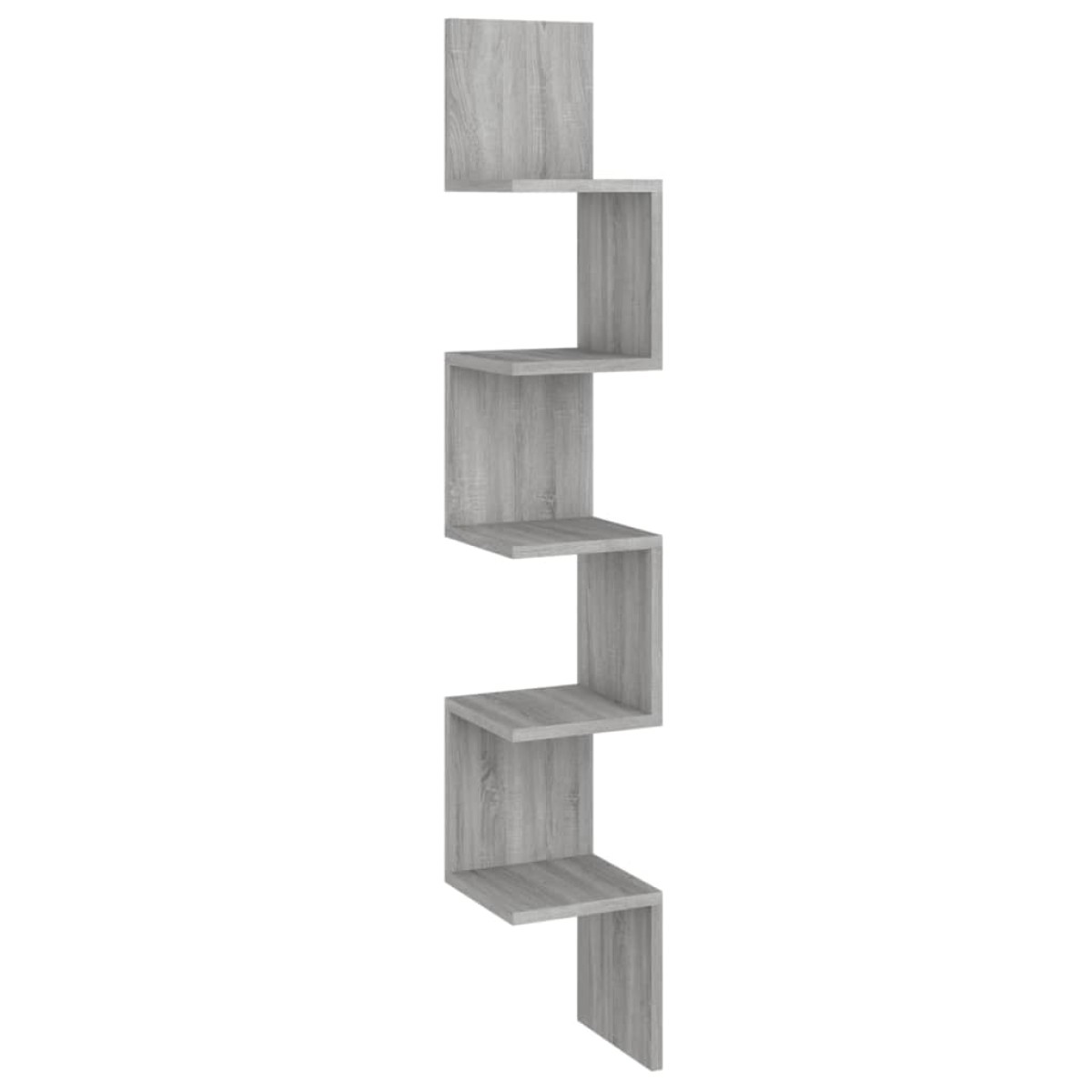 vidaXL Γωνιακή Ραφιέρα Τοίχου Γκρι Sonoma 20x20x127,5 εκ. Επεξερ. Ξύλο
