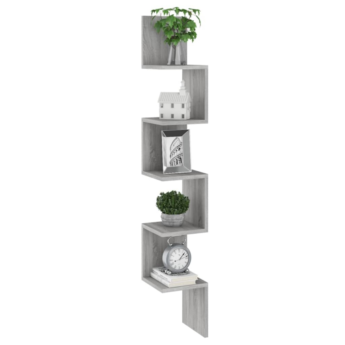 vidaXL Γωνιακή Ραφιέρα Τοίχου Γκρι Sonoma 20x20x127,5 εκ. Επεξερ. Ξύλο