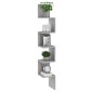vidaXL Γωνιακή Ραφιέρα Τοίχου Γκρι Sonoma 20x20x127,5 εκ. Επεξερ. Ξύλο