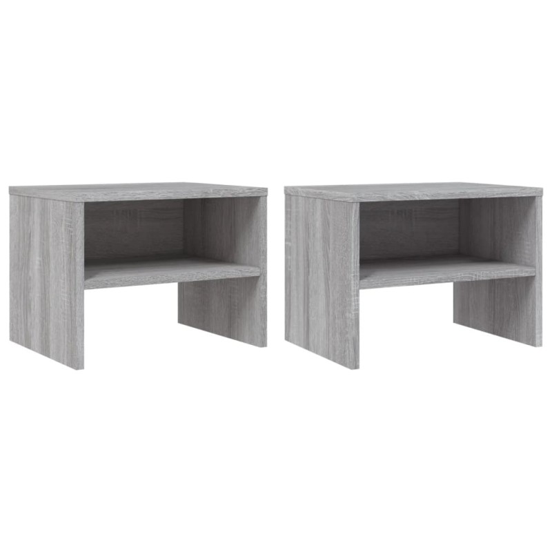 vidaXL Κομοδίνα 2 Τεμ. Γκρι Sonoma 40x30x30 εκ. από Επεξεργασμένο Ξύλο