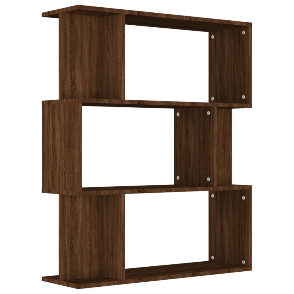vidaXL Βιβλιοθήκη/Διαχωρ. Χώρου Καφέ Δρυς 80x24x96 εκ. Επεξεργ. Ξύλο