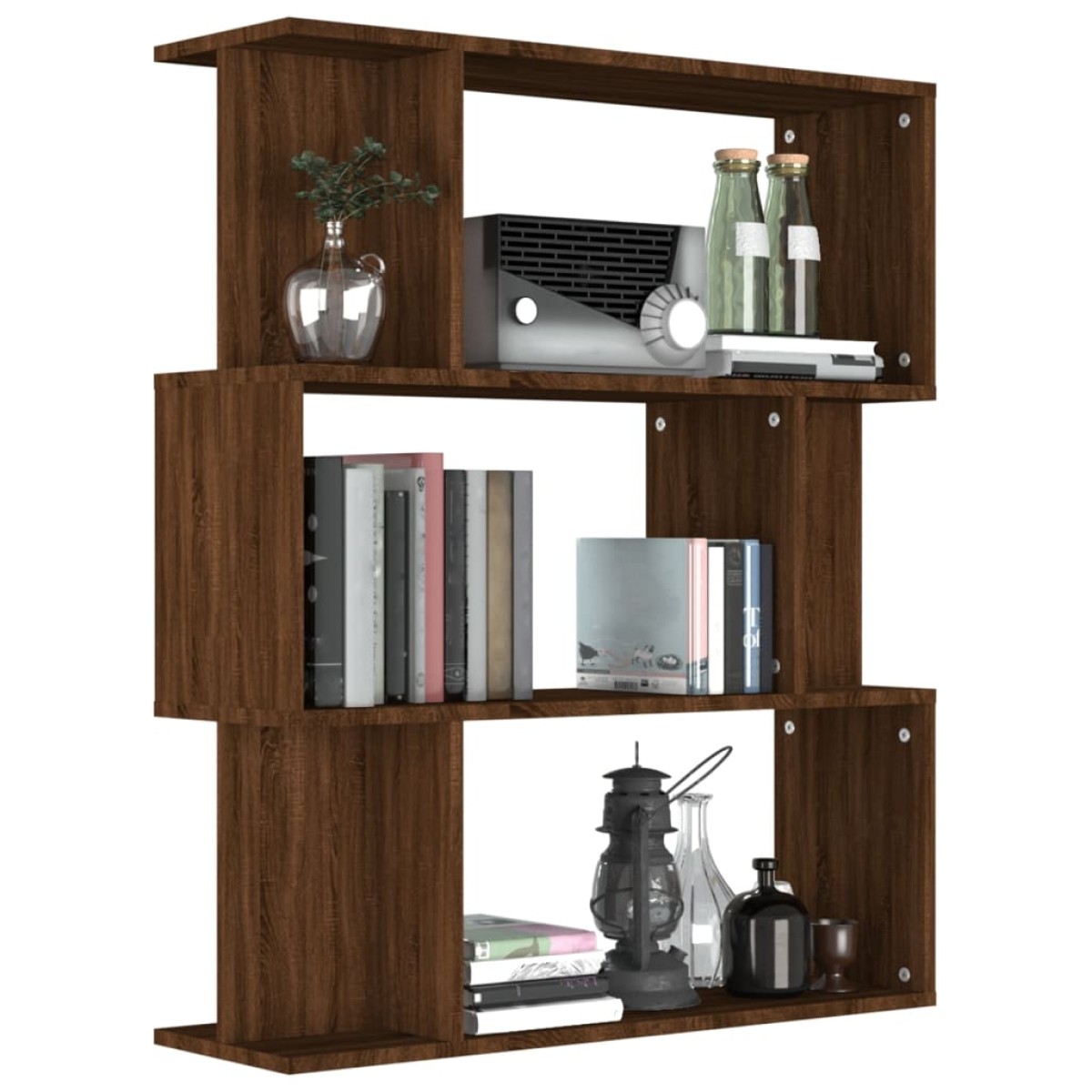 vidaXL Βιβλιοθήκη/Διαχωρ. Χώρου Καφέ Δρυς 80x24x96 εκ. Επεξεργ. Ξύλο