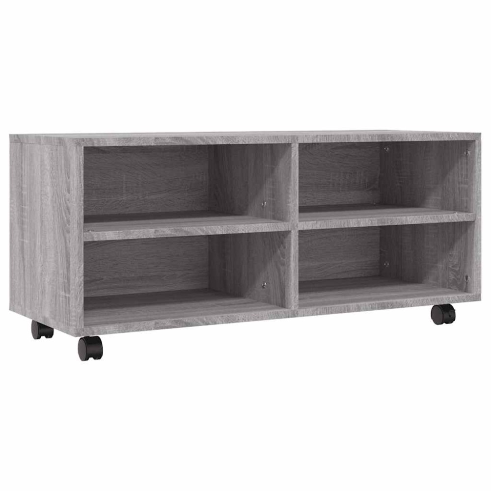 vidaXL Έπιπλο Τηλεόρασης με Ροδάκια Γκρι Sonoma 90x35x35 εκ Επεξ. Ξύλο