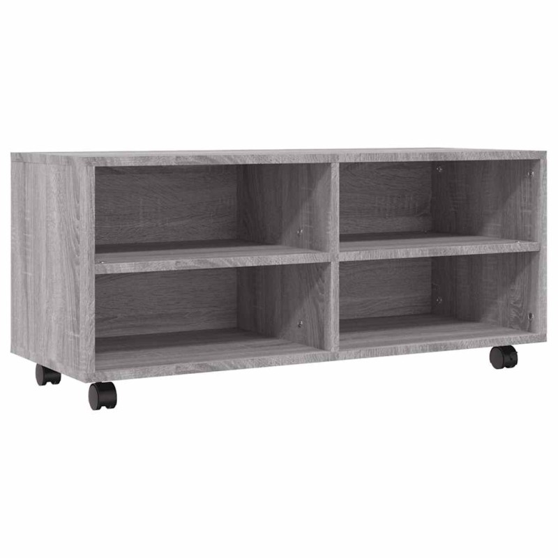 vidaXL Έπιπλο Τηλεόρασης με Ροδάκια Γκρι Sonoma 90x35x35 εκ Επεξ. Ξύλο